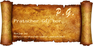 Pratscher Gábor névjegykártya
